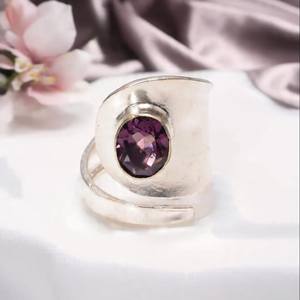 Handmade Amethyst Ring 925 Sterling Silver February Birthstone Jewelry Elegant Gift For Women Boho Design - Product Image 3