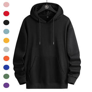 Premium 100% coton hommes décontracté sweat à capuche surdimensionné élégant Logo avant tissu tissé tous les jours automne porter usine personnalisable - Product Image 1