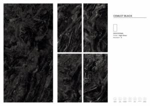 Azulejos de Porcelana con Acabado Brillante de Diseño Italiano, Color Negro Cemlot - Product Image 3