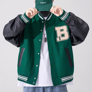 Fabricant OEM, logo personnalisé de haute qualité, veste de baseball pour homme, style universitaire sportif, en toile épaisse, col montant, séchage rapide, motif lettres - Product Image 3