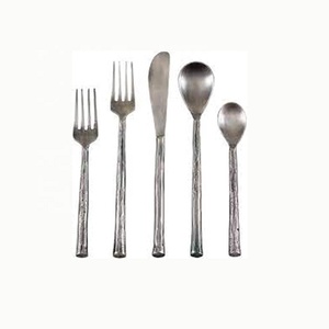 Diseño de cuadros verde y blanco único de acero inoxidable Handel con cubiertos plateados Juego de cubiertos Juegos de cubiertos - Product Image 3