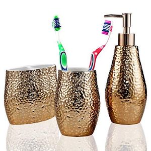 Ensemble de salle de bain en métal au design tendance pour la décoration de salle de bain moderne, offrant des accessoires durables, coordonnés et élégants - Product Image 1