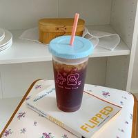 Tasse en PP de 470ml 700ml avec paille Couvercle en PP Tasse à thé à bulles réutilisable en plastique Logo personnalisé OEM ODM Vietnam Fabricant
