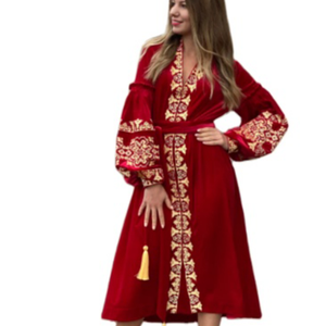 Vestido bordado de Ucrania floral bordado al por mayor de Ucrania para las mujeres - Product Image 3