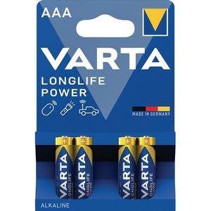 VARTA 1.5V AAA-AM4-Micro 1240mAh LR03 4903 Paquete de Baterías Primarias de Larga Duración, 4 Piezas/Blister - Product Image 1