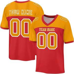 Camisetas de fútbol americano OEM manga rayas malla poliéster secado rápido tela equipo Logo nombre números sublimación impresión - Product Image 1