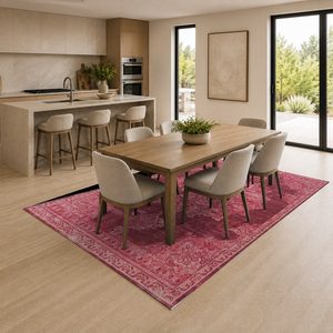 <b>RUGS</b> DEPOT LXDP-0180 Wholesale Red Burgundy Modern Vintage Digital Printed Machine Washable Chenille Area <b>Rug</b> <b>Non</b> <b>Slip</b> - Product Image 4