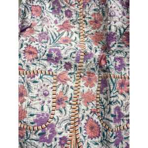 Chaqueta Acolchada de Algodón con Estampado Floral Pastel para Mujer, Chaqueta Bomber Reversible, Estilo Bohemio, Cortavientos, Blazer Corto para Primavera y Otoño - Product Image 5