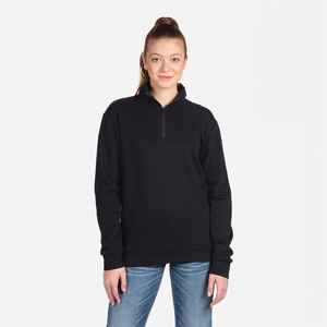 Élégant femmes quart Zip Up chandails femmes unisexe polaire quart Zip noir femmes thermique personnalisé décontracté sweat à capuche - Product Image 1