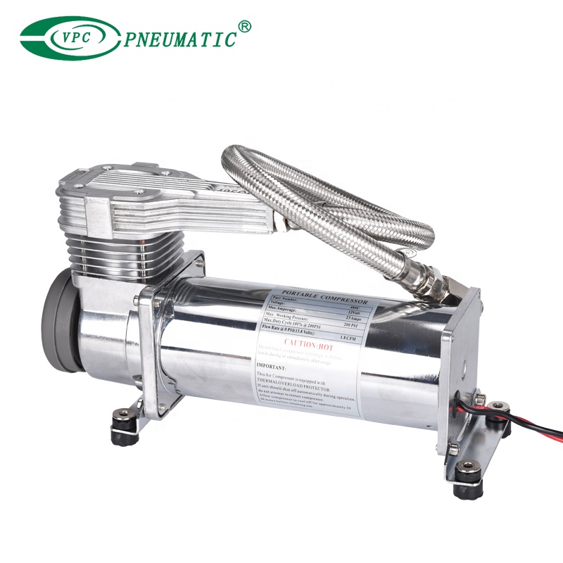 Viair 485C DC12V ポータブル クローム 200Psi エアライド