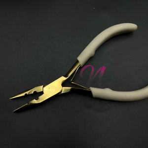 Herramientas de extensión de cabello de acero inoxidable sólido personalizado superventas, alicates de dos agujeros chapados en oro de alta calidad, herramientas de extensión de cabello - Product Image 5