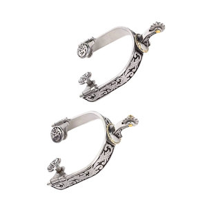 เดือยเหล็กกล้าไร้สนิมสำหรับขี่ม้า - ใช้ซ้ำได้ ขนาดและสีตามสั่ง ตัวเลือกโลโก้แบบกำหนดเอง ขั้นต่ำ 2 คู่ - Product Image 5