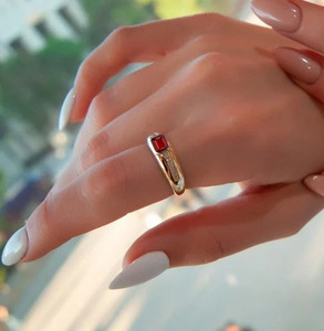 Anillo de Plata de Ley 925 unisex, joyería fina hecha a mano, Diamante creado en laboratorio, cristal de Rubí, diseño elegante, boda, cumpleaños, Perla principal - Product Image 3