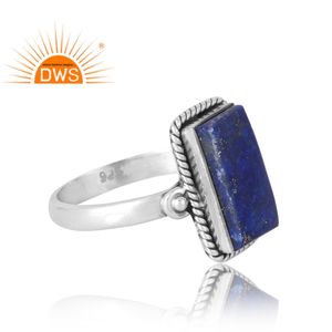 Anillo apilable de piedras preciosas de lapislázuli Natural de Plata de Ley 925 superventas, joyería personalizada para mujer, regalo para ella - Product Image 4