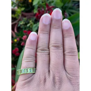 Bague en péridot naturel, argent sterling 925, bague en pierres précieuses faite à la main pour femmes, fournisseur de bijoux en gros - Product Image 4