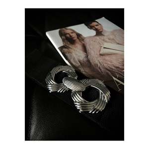 Ceinture élastique pour femme avec boucle argentée, ceinture pour veste, ceinture pour chemise, ceinture pour robe - Noir-Argent - Product Image 4