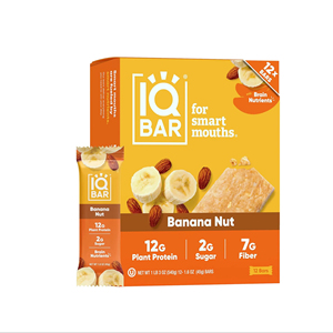 ไอคิวบาร์ คลีน แพลนท์ โปรตีนบาร์ - รสกล้วยและถั่ว - 12 ชิ้น - Product Image 1