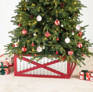 Collier d'arbre en fer et bois design élégant décoration de noël support d'arbre décor d'inspiration chic pour la maison fête de noël du nouvel an - Product Image 2
