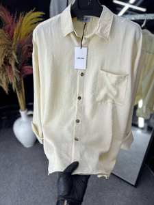 Chemise en lin rayée pour hommes, décontractée, à manches longues, boutonnée, vêtements de plage d'été, légère et respirante - Product Image 5