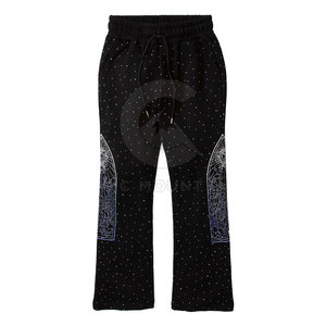 Pantalones vaqueros brillantes con diamantes de imitación para hombre, Vaqueros desgastados con acento de cristal, pantalones vaqueros con diamantes de imitación para hombre - Product Image 1