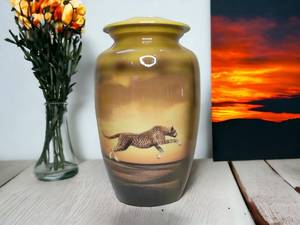 โกศเผาศพสำหรับงานศพของมนุษย์พิมพ์ลายเสือดาวโกศไม่ซ้ำใครสำหรับขี้เถ้าของมนุษย์บรรจุได้ถึง200ปอนด์ - Product Image 6