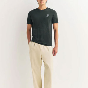 T-shirt classique à manches courtes en coton 100% pour homme, col rond, texture lisse, respirant, séchage rapide, écologique - Product Image 2