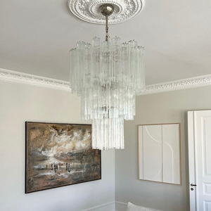 Lustre LED Minimaliste Moderne Blanc Froid 3500K Encastré Base Métallique Couverture en Papier Cristal Grande Taille Salon IP44 - Product Image 2