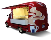 Camion de restauration mobile pour café et boissons, remorque de traiteur de rue personnalisée, service de collations et de boissons TUNE, petite taille, personnalisable de base