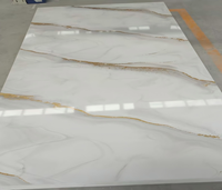 Panneau mural en PVC effet marbre gris, texture pierre, finition brillante, matériau de décoration intérieure MORLENX, plaque de marbre blanc moderne, panneau UV.