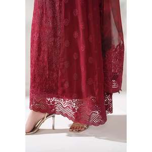 Ensemble de costume pour femme en mousseline brodée PR-1245 - Product Image 5