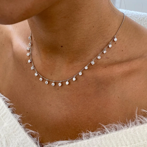 Vendedor caliente corte redondo IGI certificado VVS laboratorio cultivado diamante 14K collar de oro sólido joyería fina de lujo de moda para mujer DE LA India - Product Image 3