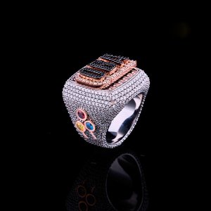 925 Sterling Silver <b>Custom</b> Letter <b>Ring</b> Round Cut Moissanite Diamond Rhodium Plated Hip Hop Luxury Statement <b>Ring</b> For Unisex Wear - Product Image 2
