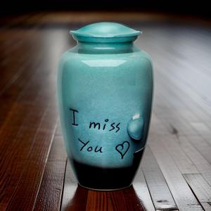 Nouvelle conception de jarre de rangement pour cendres commémorative, urne funéraire en métal pour adultes, revêtement en émail, urne funéraire en métal, jarre en métal - Product Image 2