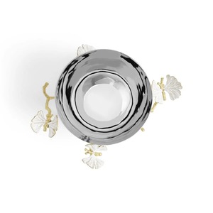 Bol en métal de luxe contemporain Pièce maîtresse décorative faite à la main Accent de table Affichage intérieur de maison moderne - Product Image 4