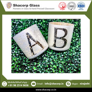 Alfabeto de mercurio para decoración del hogar de alta calidad proveedor al por mayor con vela de vidrio de lámina dorada - Product Image 2