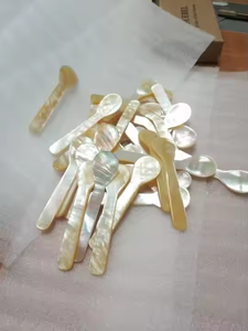 Cuillère à café en nacre de luxe de 10ml Artisanat de haute qualité avec coquillage et coquille de conque Design élégant fait à la main - Product Image 3