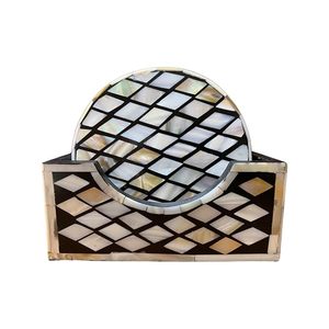 Dessous de verre en nacre dernier design pour sous-verre incrusté de café et de thé avec support de sous-verre pour la vente chaude - Product Image 6