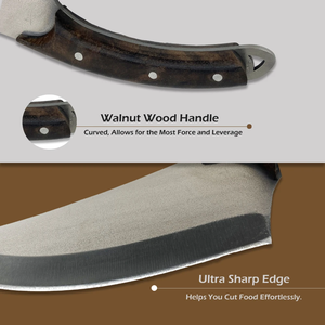 2024 recién llegados cuchillo de Chef de Camping de nogal con Funda de cuero cuchillo de Chef vikingo mejor calidad Super modelo juego de cuchillos de cocina - Product Image 2