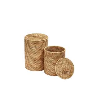 Cylindre rotin poubelle doublure panier panier écologique conception Flexible haute qualité meilleur prix Vecraft marque Vietnam origine - Product Image 4