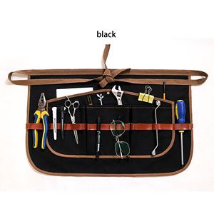 ผ้ากันเปื้อนผ้าแคนวาสแบบปรับได้พร้อมกระเป๋าเครื่องมือหนังมีสายคาดเอว - Product Image 1