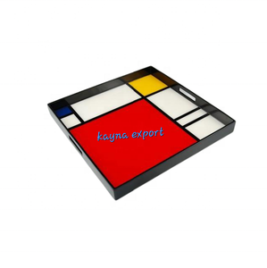 Bandeja DE SERVICIO DE MADERA MDF de alta calidad, el mejor artículo para comedor de mesa, acabado de pintura esmaltada exclusiva, centro de mesa decorativo - Product Image 2