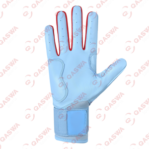 Longue sangle manchette blanc et bleu marine Combo Original cuir Baseball frappeur gants sur mesure léger Baseball frappeur gants - Product Image 6