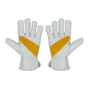 Palm Patch Cowhide Grain Leather Safety <b>Gloves</b> Heavy Duty Soft Comfortable Anti-Slip General Purpose Spark Resistant for - Product Image 1