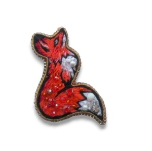 Forma de caja con broche bordado de cristal bordado a mano y broche de moda con cuentas de alambre de lingotes - Product Image 6