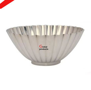 Belle apparence argent fini métal acier inoxydable feuille conception bol de service pour hôtel restaurant et bar - Product Image 2