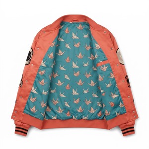 Blouson Bomber Oversize en Satin Unisexe avec Patchs en Chenille Corail Noir, Doublure par Sublimation, Logo Personnalisé, OEM, Streetwear - Product Image 3