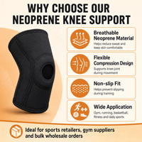 Genouillère en néoprène respirant, soutien flexible pour le sport, protection du genou pour la course à pied, l'entraînement et le fitness