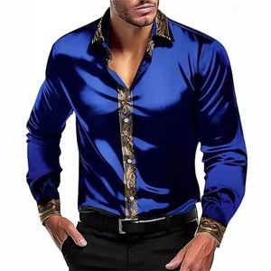 Chemise à manches longues pour homme tendance avec motif imprimé en 3D, chemise décontractée pour homme avec boutons à revers, manches longues confortables - Product Image 5