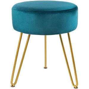 Taburete moderno para el hogar Base de terciopelo de metal clásico Diseño floral Alta estabilidad para dormitorio Sala de estar Salón al aire libre Aplicación de hotel - Product Image 4