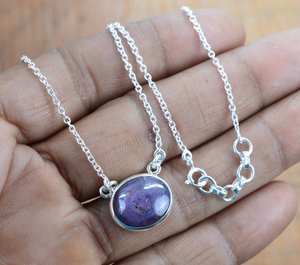 Collier en argent sterling 925 avec étoile de rubis fait à la main, bijoux en pierres précieuses pour femmes, cadeau élégant - Product Image 1